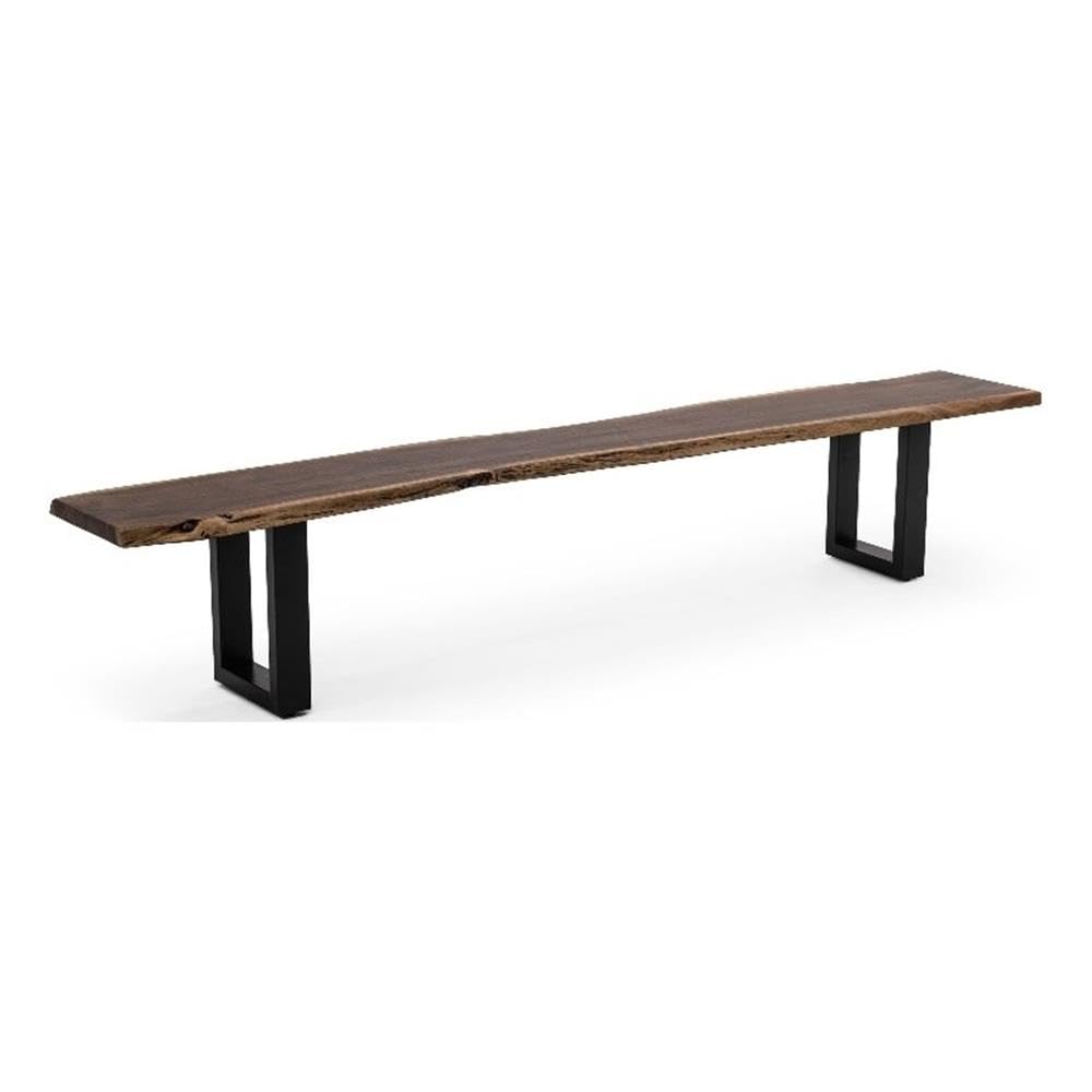 Brylee Collection Modern Style Live Edge Solid Wood Top Extra Large Dining Bench