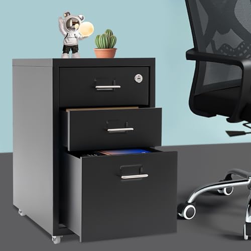 3 Drawer File Cabinets with Lock,Metal Filing Storage Cabinets,Locking Vertical File