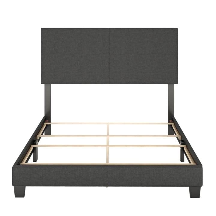 Tivoli Charcoal Linen Upholstered Platform Bed Frame