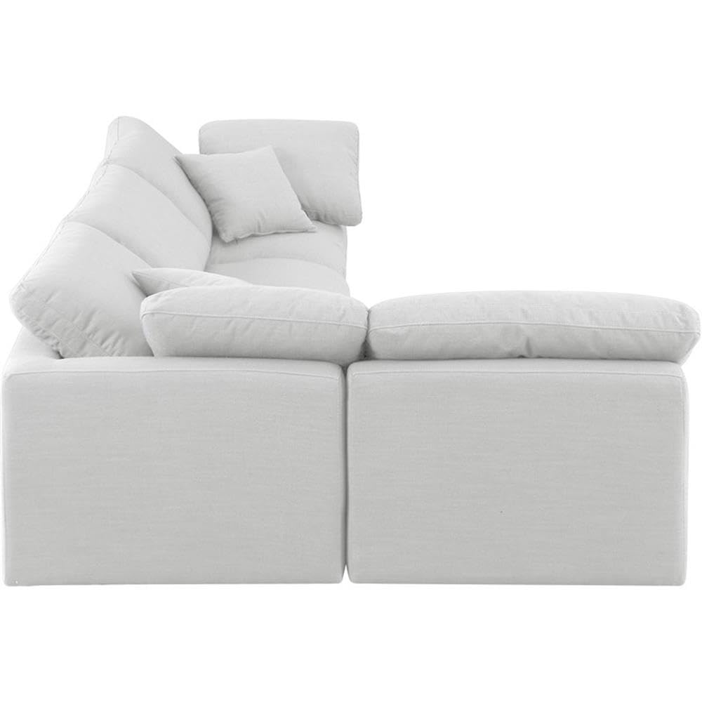 141White-Sec4B Indulge Collection Modern | Contemporary Modular Sectional with Rich