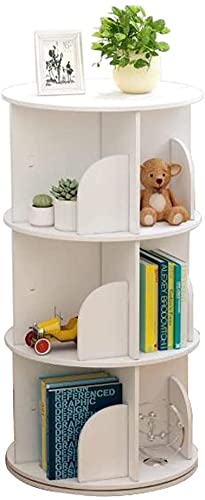 Rotating Bookshelf 360 Display Rack Floor-Standing Bookshelf, Easy to Assemble Student Bookshelf