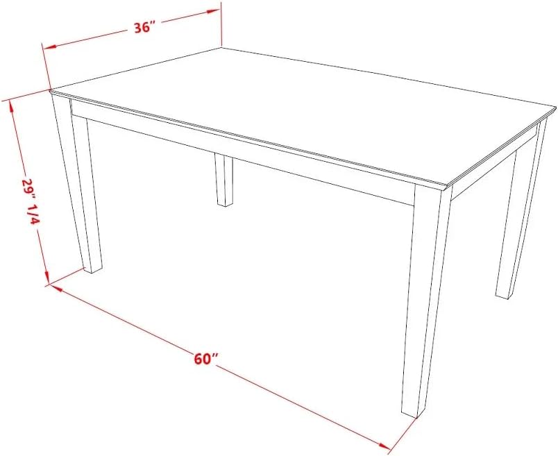 CAAS7-MAH-26 7 Piece Kitchen Dining Table Set Includes A Dinner Table and 6 Burgundy