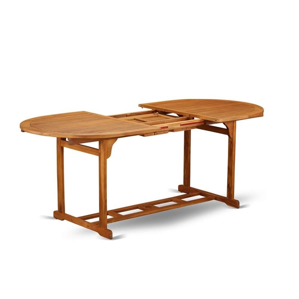 Oval Acacia Wood Patio Dining Table - 36x78 Inch Natural Oil Finish