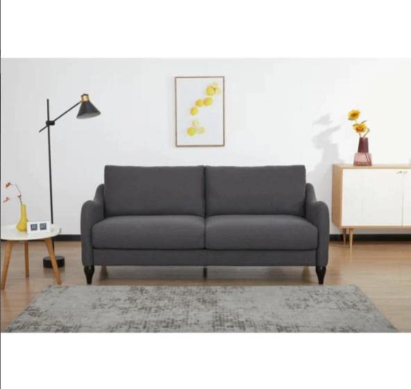 Home Series Mid-Century Modern 73.2'' Wide Curved arms 3-Seater Sofa,Dark Gray