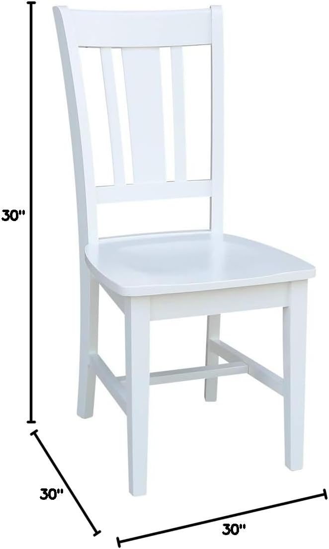 30X30 2 San Remo Chairs Dining Table, White
