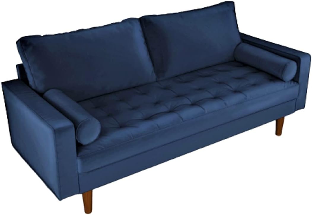Womble Mid Century Modern Soft Velvet Upholstered Tufted Seat Sofa