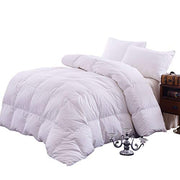 Luxurious Bedding Goose Down Filling Comforter, White (King(102x90inch))