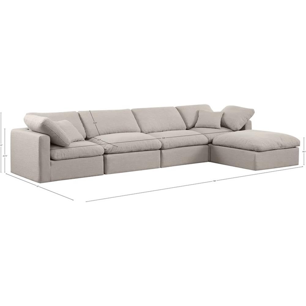 141Beige-Sec5A Indulge Collection Modern | Contemporary Modular Sectional