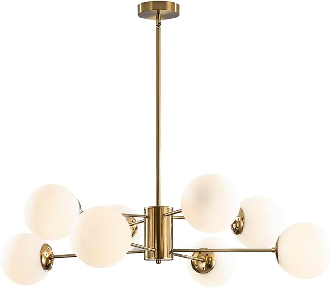 Glass Globe Chandelier Mid Century Modern Pendant Lights Black Ceiling Hanging Light