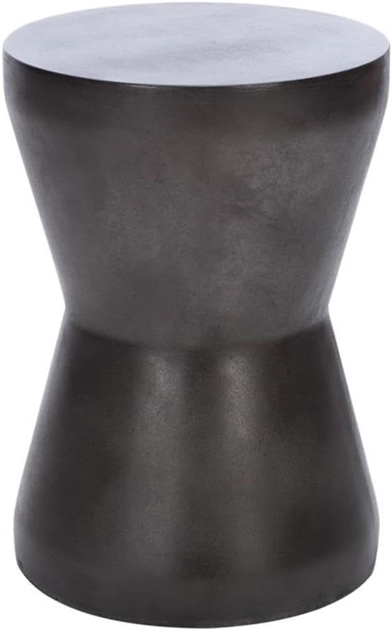 Outdoor Torre Black Modern Concrete Accent Table