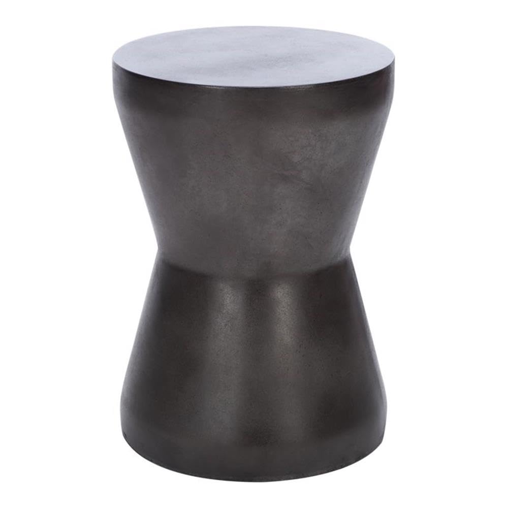 Outdoor Torre Black Modern Concrete Accent Table