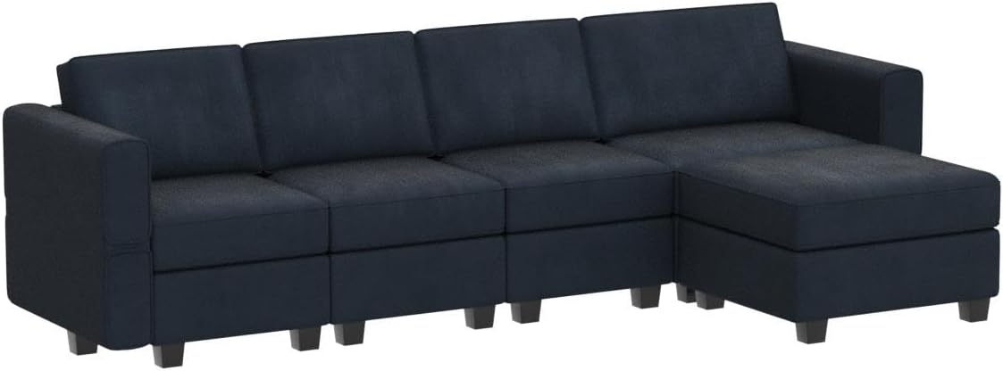 Modular Sectional Sofa Couch with Reversible Chaise Velvet L Shaped Storage 4-seat Convertible Blue…