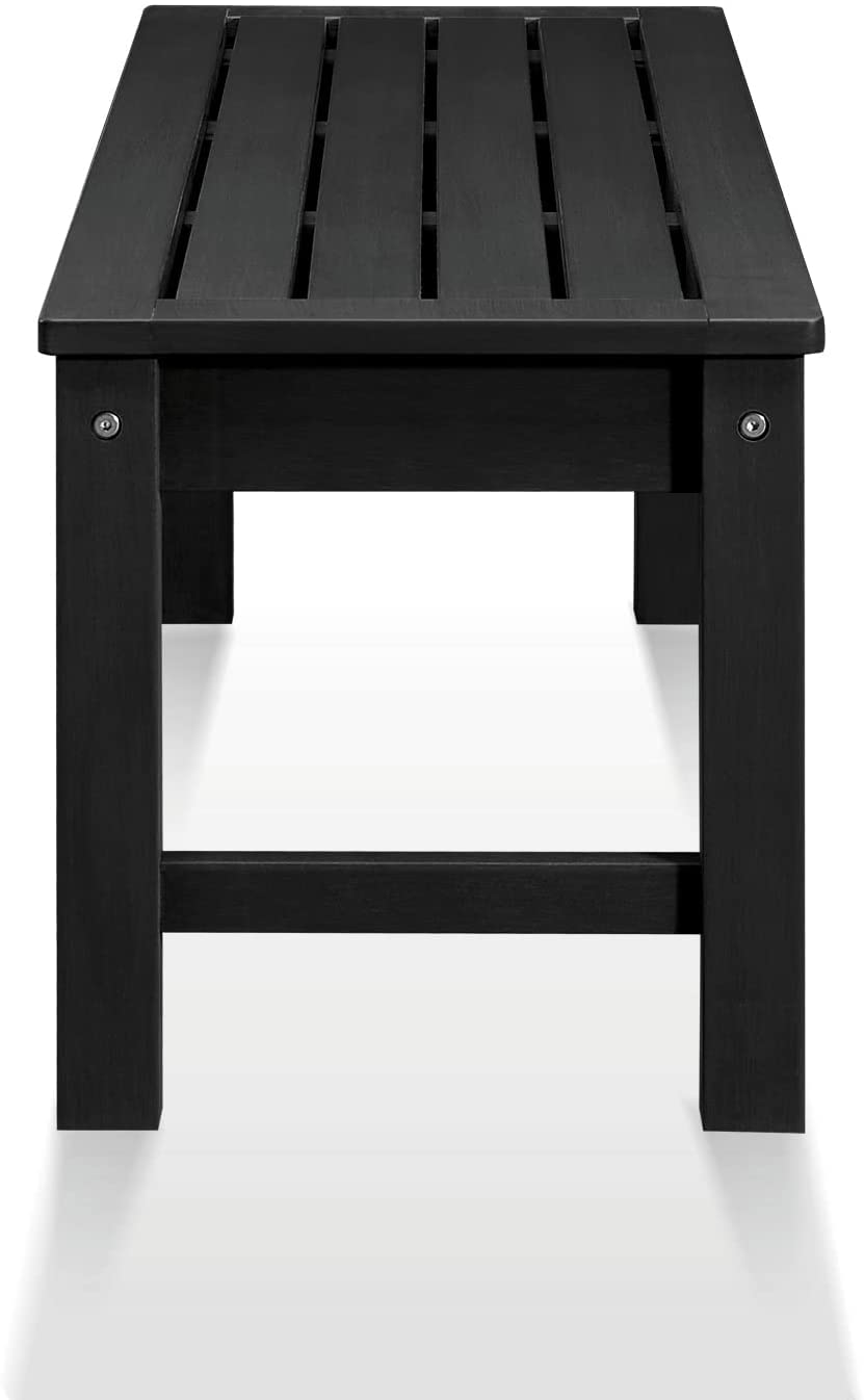 Knight Bench Set of 2, Two Person Outdoor Poly Lumber Patio Backless Bench