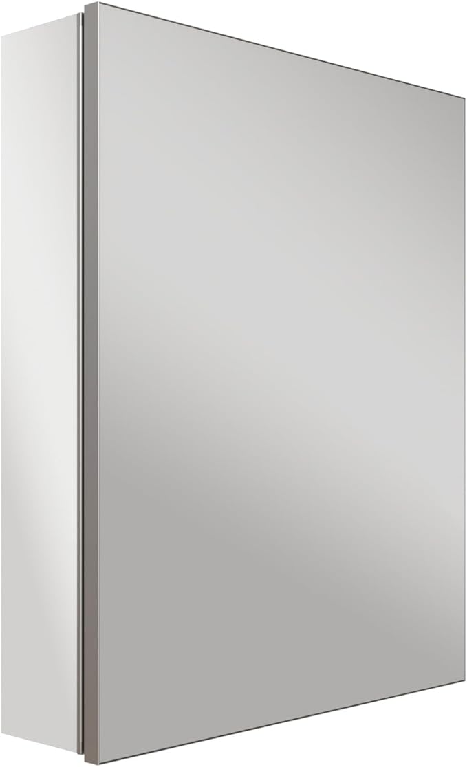 16" W×24" H Medicine Cabinet, Aluminum Bathroom Mirror Cabinet