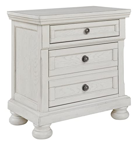 Robbinsdale Traditional 2 Drawer Night Stand, White
