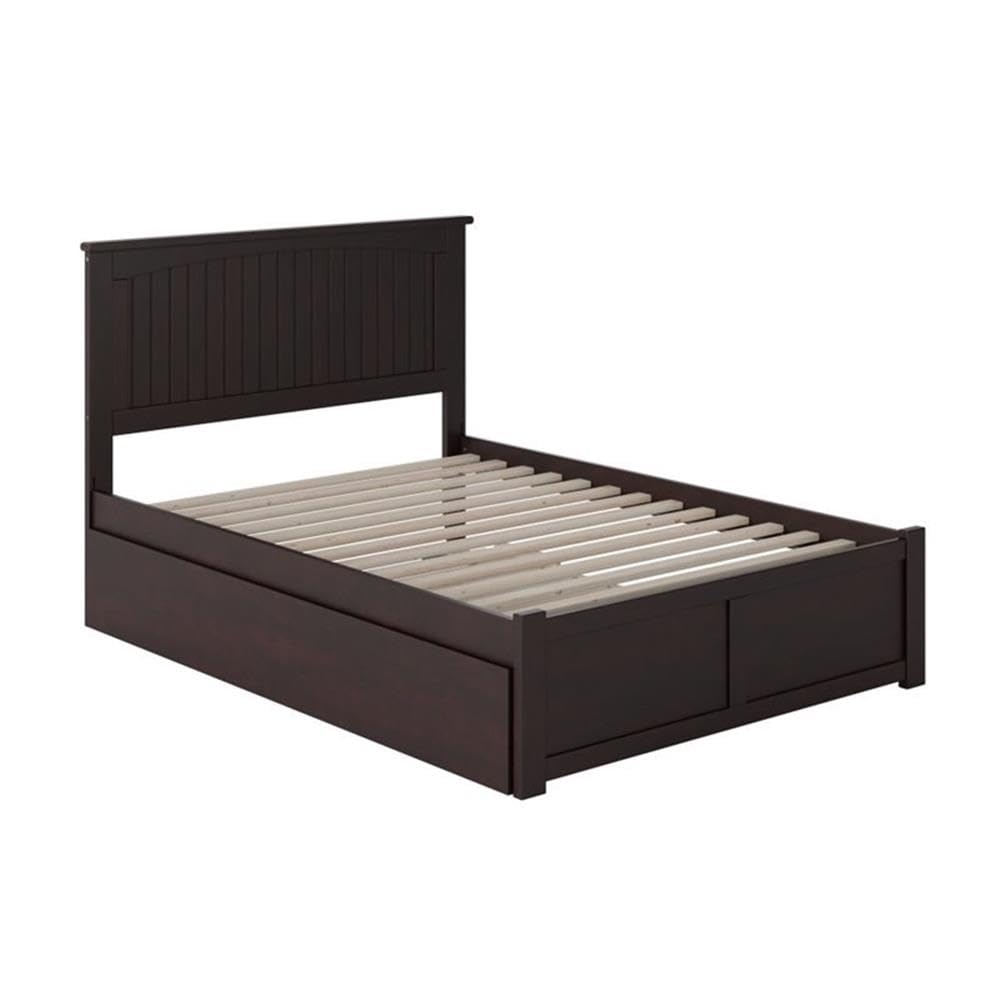 BOWERY HILL Full Platform Panel Bed with Trundle in Espresso