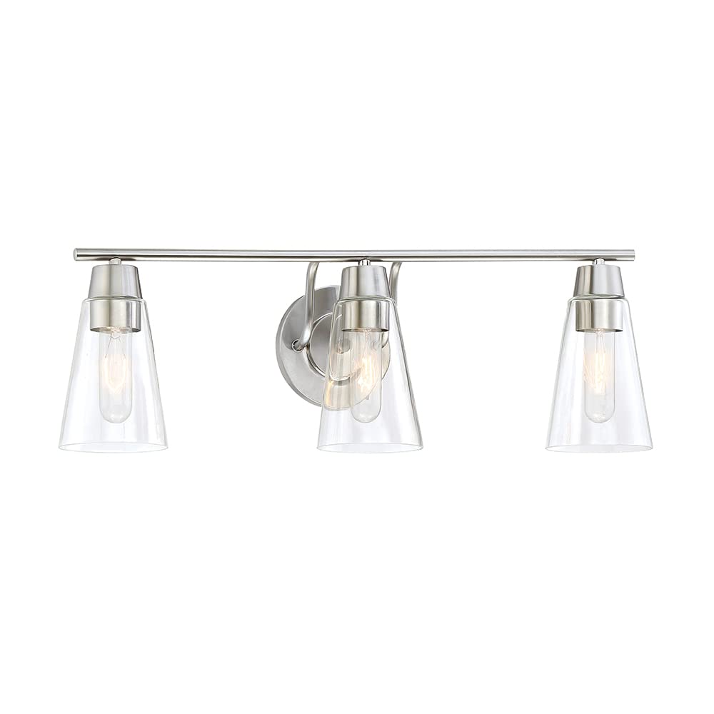 Echo 3-Light Bathroom Vanity Light Fixture, Satin Platinum, 87803-SP
