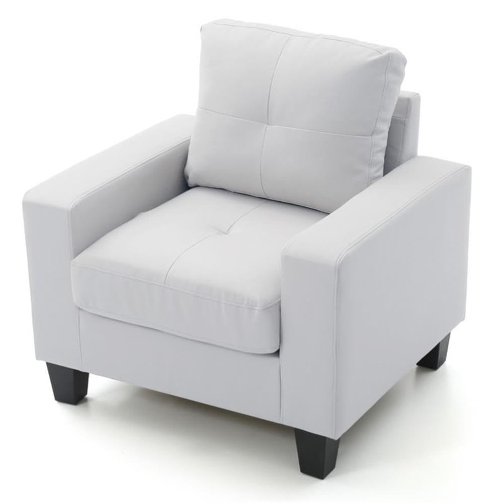 Newbury Faux Leather Club Chair in White