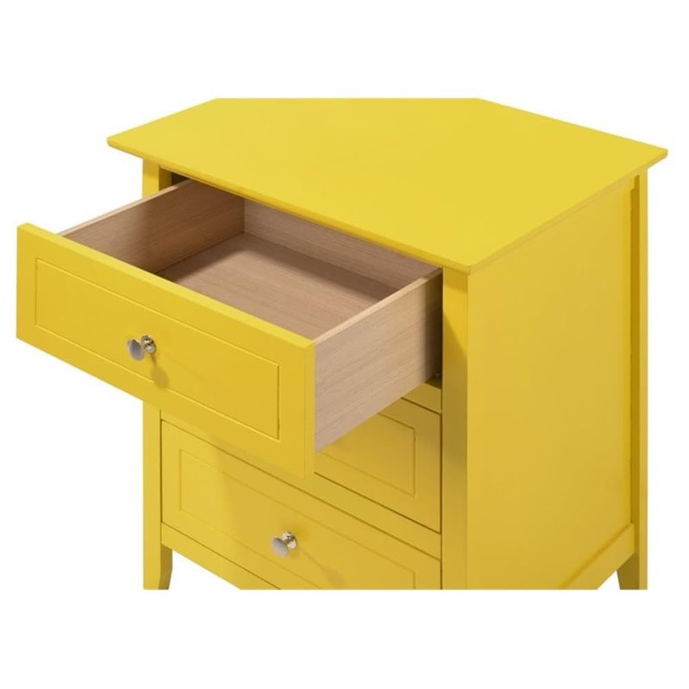 3 Drawer Nightstand in Yellow