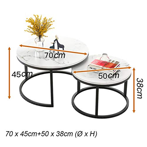 Simple Stackable Coffee Table,Living Room Round Nesting Tables