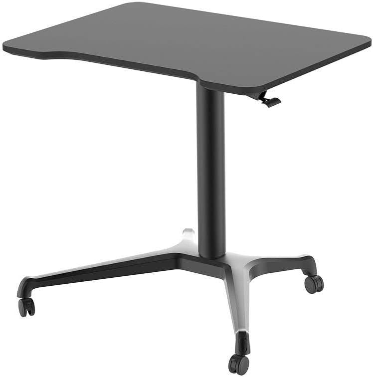 Gas‑Lift Height Adjustable Sit‑Stand Mobile Rolling Workstation Laptop and Computer