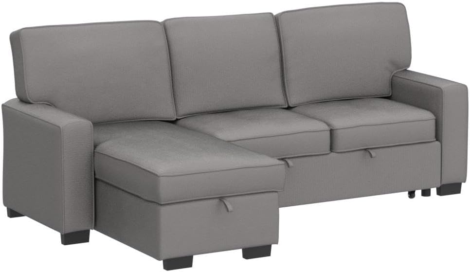 Convertible Sleeper Sofa 3 in 1, L Shaped Sleeper Sofa