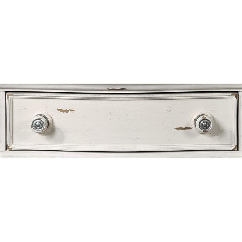 Jaqueline 3-Drawer Wooden Nightstand in Light Gray and Antique White