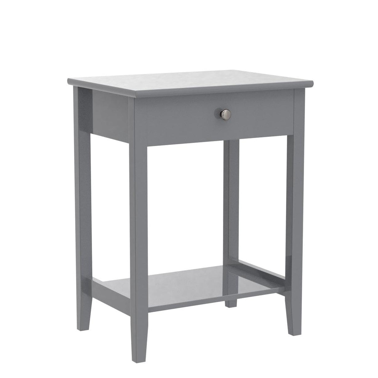 Nightstand Wooden 2-Tier Couch Sofa Side Table with Drawer, Storage Shelf