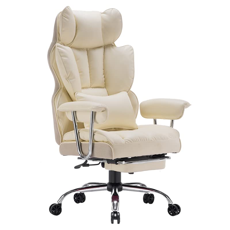 Desk Office Chair 400LBS, Big and Tall Office Chair, PU Leather Computer Chair, Executive