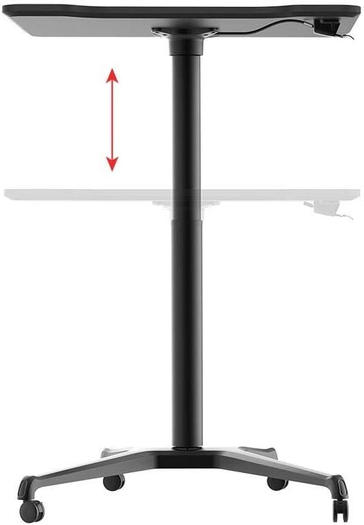 Gas‑Lift Height Adjustable Sit‑Stand Mobile Rolling Workstation Laptop and Computer