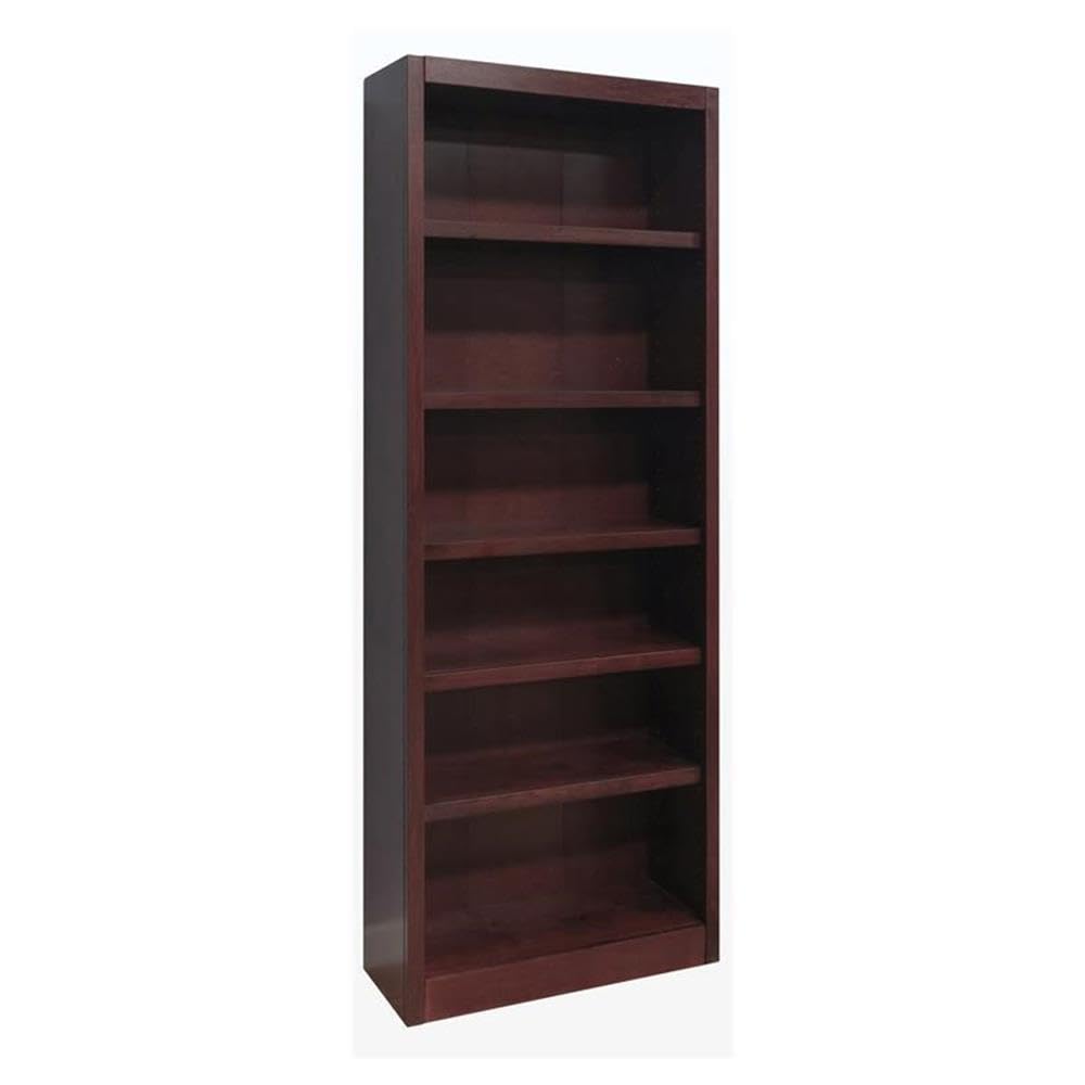 In Wood Midas Six Shelf Bookcase 84" H Cherry Finish
