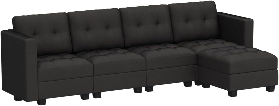 Modular Sectional Sofa with Storage Seat Convertible L Shaped Couch