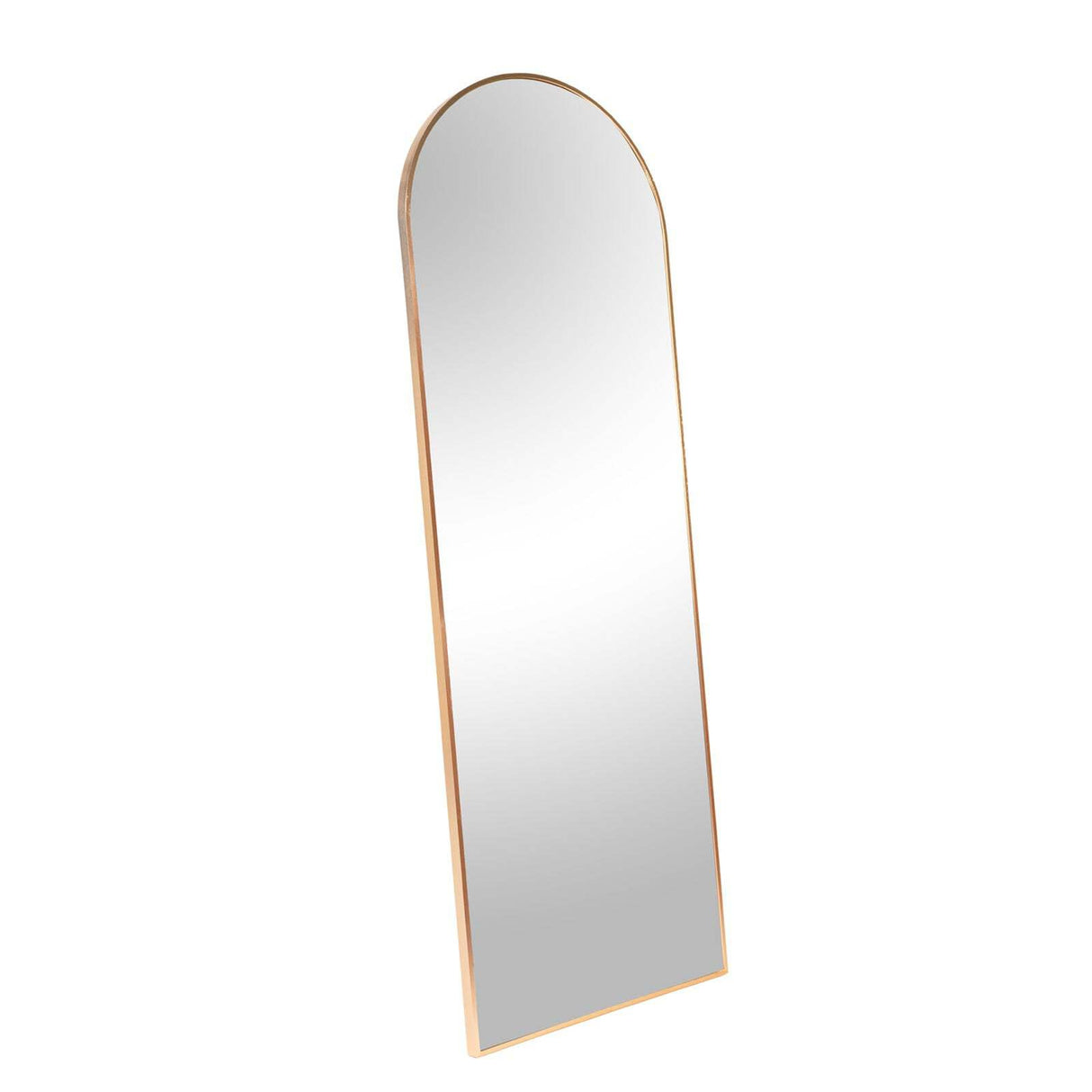 Gold Arched Full-Length Mirror with Stand – Metal Frame