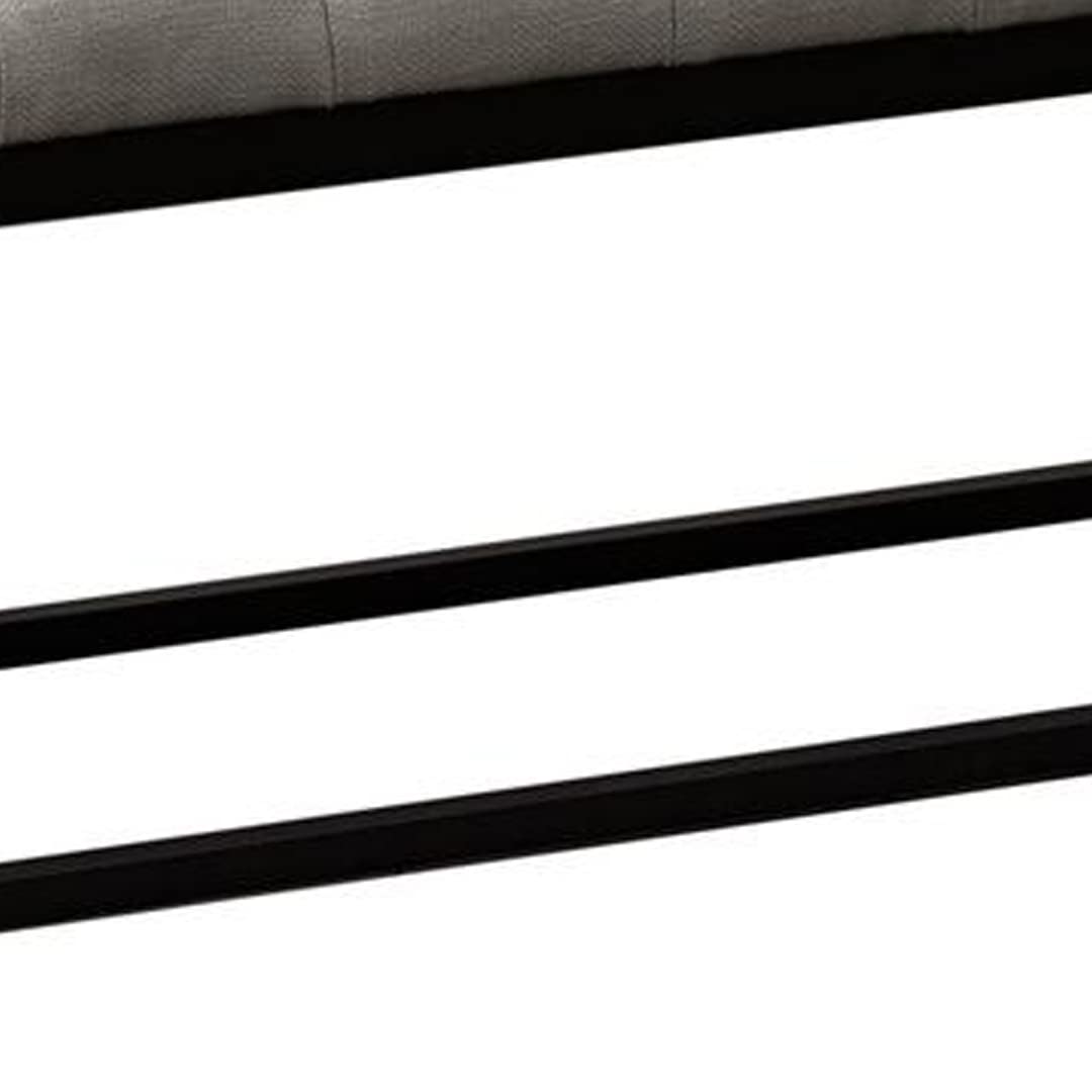 Benzara Metal Bench with Diamond Tuft Details