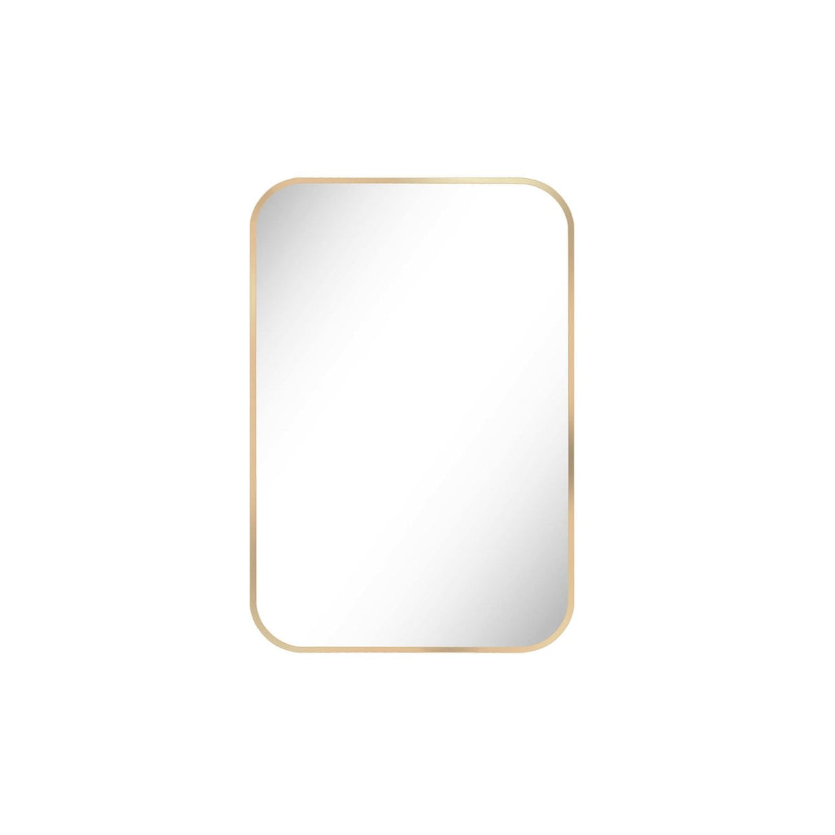 Umzodo 12x16 inch Brushed Gold Bathroom Mirror for Wall, Rounded Rectangle Mirror with Metal Frame Hanging for Bathroom Entryway Vanity,Living Room,Bedroom,Vertical or Horizontal