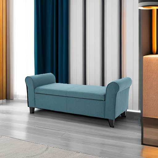 Hayes Armed Fabric Storage Bench