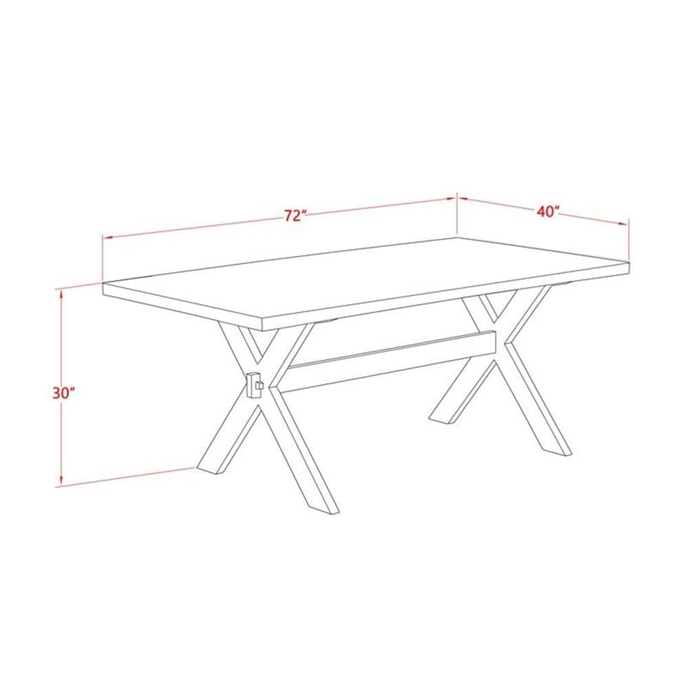 X697DR124-6 6 Piece Dining Set Contains a Rectangle Dining Room Table with X-Legs