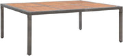 Outdoor Garden Dining Table - Grey & Natural Wood Finish