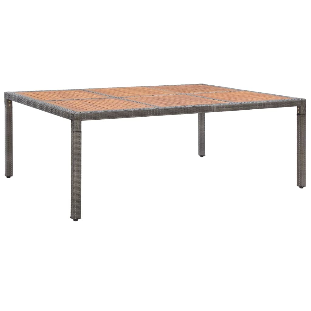 Outdoor Garden Dining Table - Grey & Natural Wood Finish