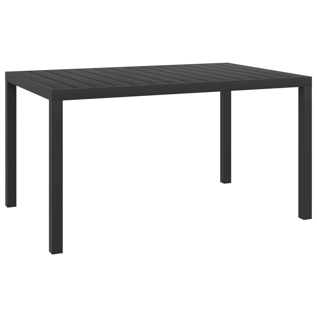 Black Aluminum WPC Outdoor Patio Dining Table - 59.1" x 35.4" Weather Resistant