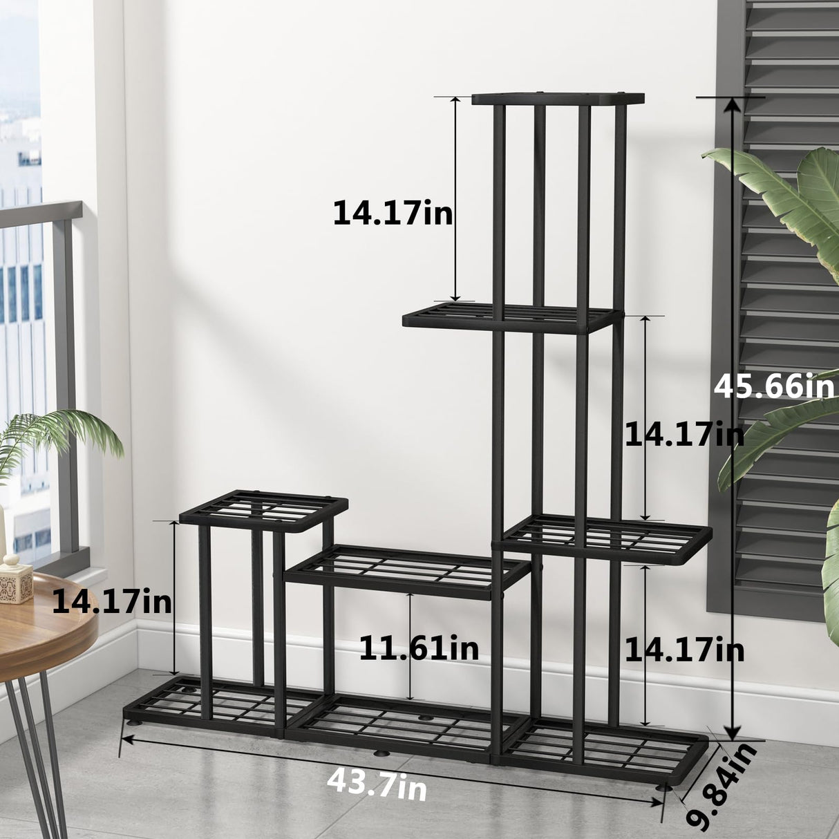 5-Tier Metal Plant Stand Dimensions