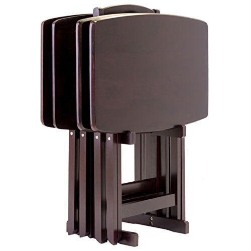 5-piece folding snack tray set with rounded edges