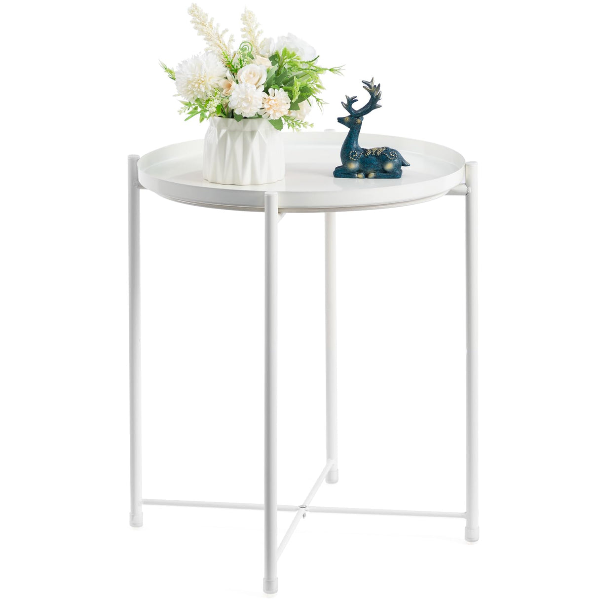 Tray Metal End Table, Sofa Table Small Round Side Tables