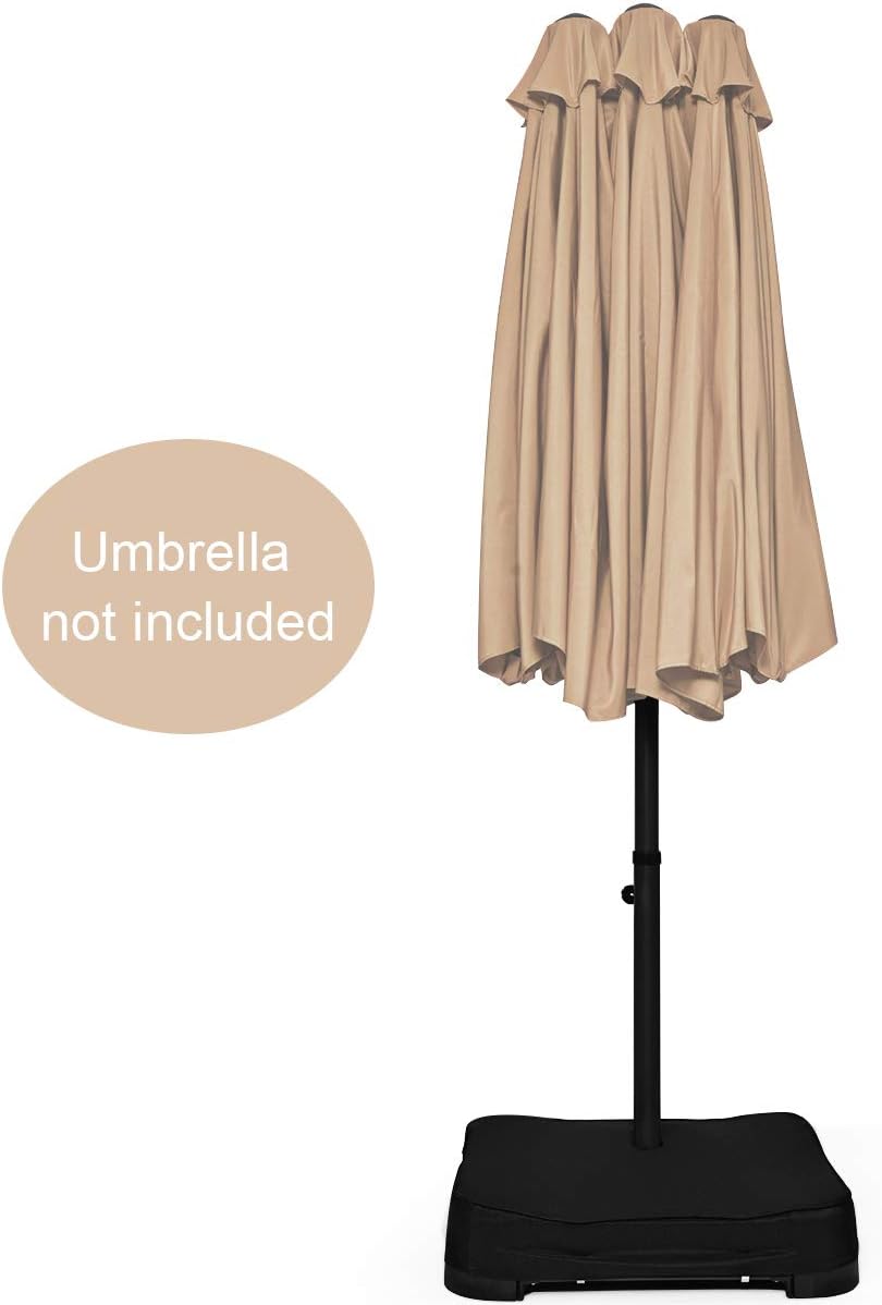 Tangkula Patio Umbrella Base, 220 lbs Heavy Duty Sand Filled Weighted Umbrella Stand with 2 Sandbags, All Weather Oxford Cover, for Poles up to 1.9 inches, for 15 ft Large Market Table Pool Umbrella