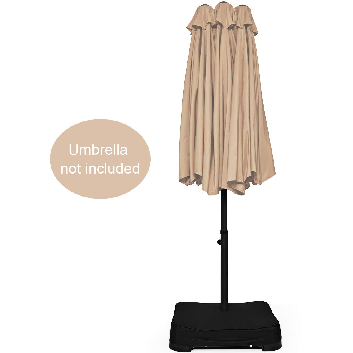 Tangkula Patio Umbrella Base, 220 lbs Heavy Duty Sand Filled Weighted Umbrella Stand with 2 Sandbags, All Weather Oxford Cover, for Poles up to 1.9 inches, for 15 ft Large Market Table Pool Umbrella