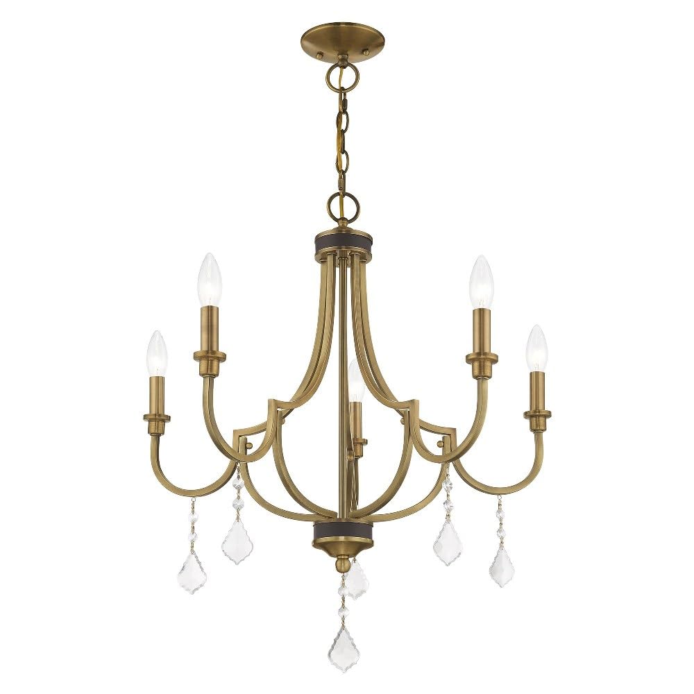 Lighting 5 Lt Antique Brass Chandelier