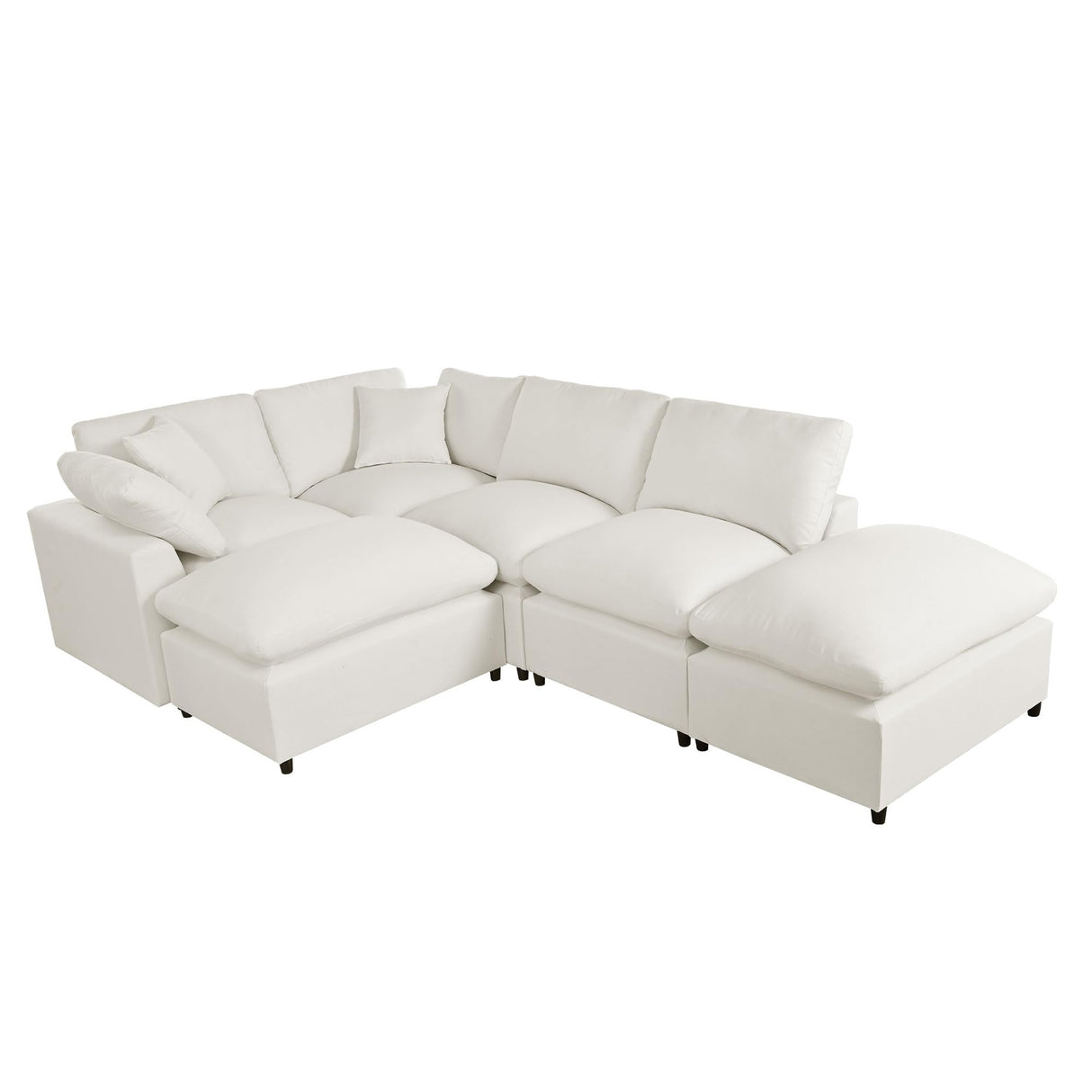 Modern Large U-Shape Sectional Sofa, 2 Large Chaise