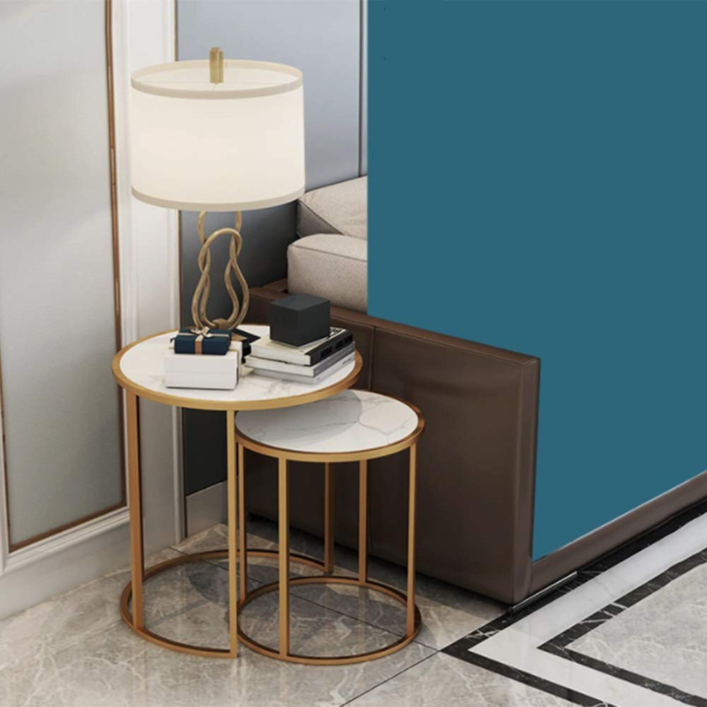 WFF Nordic Round Nesting Table, Metal Side Table for Living Room
