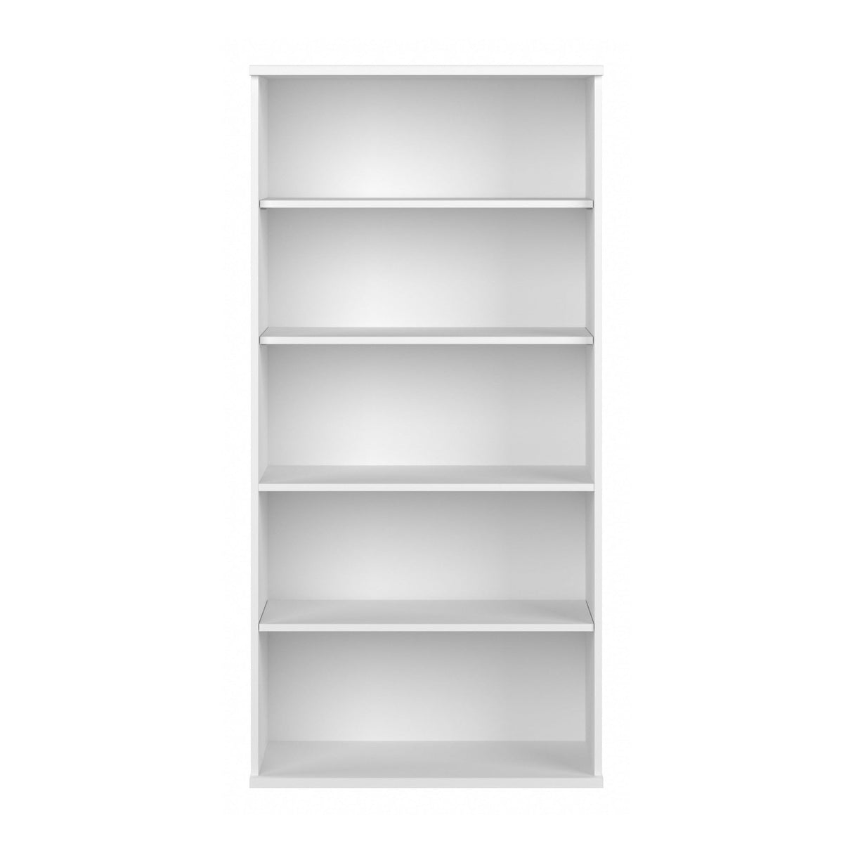 Studio C Tall 5 Shelf Bookcase in White, Large Bookshelf for Home or Professional