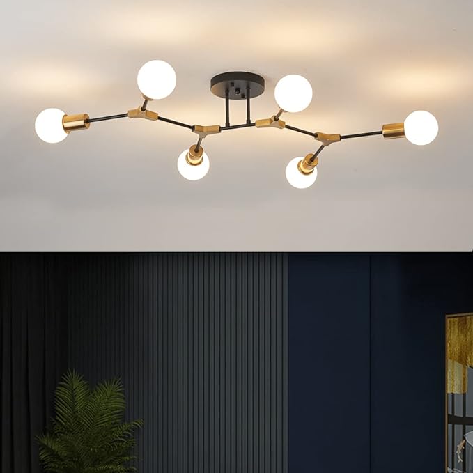 Modern Gold Sputnik Chandelier,12 Lights Metal Ceiling
